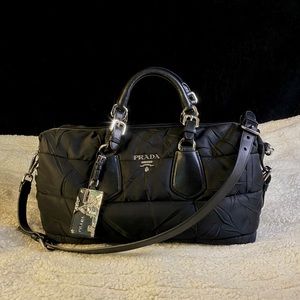 AUTHENTIC PRADA 💎 Quilted Nylon Top Handle Bag with Strap